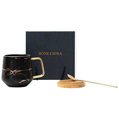 Ceramic Coffee Mug Christmas Novelty Tea Cup for Xmas Wedding Birthday Thanksgiving Present Christmas Ideal Gift Coffee Cup with Lid and Spoon